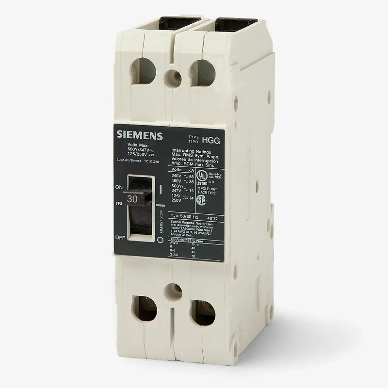 Professional Grade Siemens HGG2B030L - 30A 2 Pole Molded Case Circuit Breaker