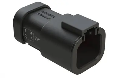 In Demand ATP04-4PA-EP13 Amphenol Sine - 4-Way Receptacle, 4 Pin, Key A, Nickel, Black