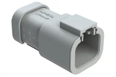 Exclusive Offer ATP04-4PA-P021 Amphenol Sine - 4-Way Receptacle, 4 Pin, Key A, Nickel, Grey