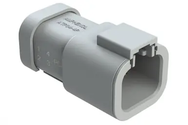 ATP04-4PD-P021 Amphenol Sine - 4-Way Receptacle, 4 Pin, Key D, Nickel, Grey Trending