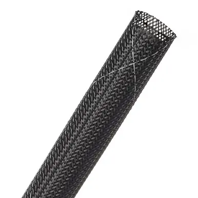New Release CCF0.75TB TechFlex Sleeving, Clean Cut, Flame Retardant, 3/4 Inch, Black w/White Tracer, 40ft Spool