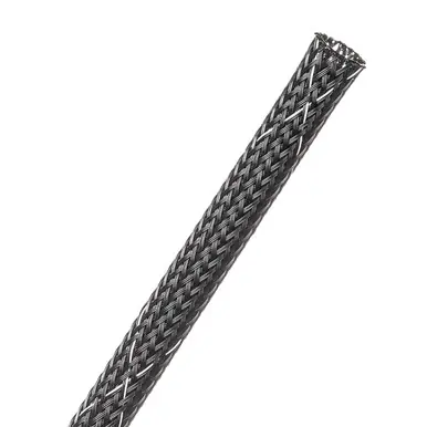 Best Seller CCF0.25TB TechFlex Sleeving, Clean Cut, 1/4 Inch, Flame Retardant, Black with White Tracer, 50ft Spool