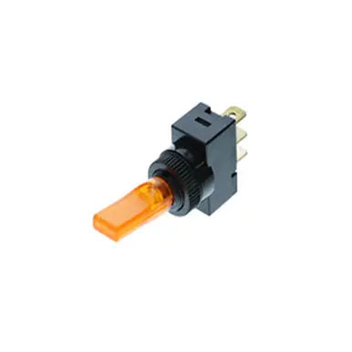 Secure Checkout TE5-1A-DC-1-AL Switch Components - Wedge Toggle - 3P SPST OFF-ON, Amber LED