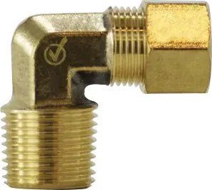 Top Rated Midland Metal 18262BLF 90 deg Barstock Elbow, 1/2 in Compression x 3/8 in FIP, Brass