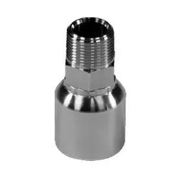 Time-Limited Stainless Adapters 43 Series SS43-08-08MP Crimp Hose Straight Rigid Adapter, 1/2 in Hose x 1/2 in MNPT, Stainless Steel