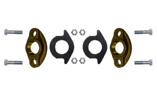Secure Checkout Midland Metal 970227 Oval Water Meter Flange Kit, 1-1/2 in FIP, Brass