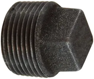 Top Rated Midland Metal 65653 Cored Square Head Plug, 1/2 in MPT, Iron, Black