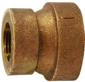 Last Chance Midland Metal 43454 Reducing Coupling, 2 in FPT x 1-1/2 in FPT, Bronze