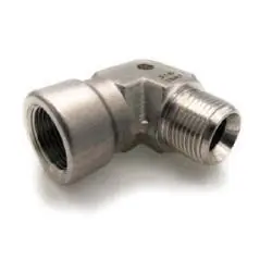 Today Only Stainless Adapters SS5502-04-04 90 deg Street Elbow, 1/4 in MNPT x 1/4 in FNPT, Stainless Steel