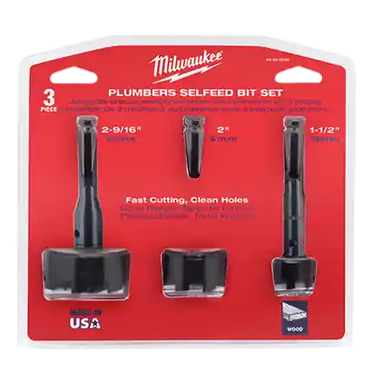 Milwaukee Tool 49-22-0030 3PC Plumbers‘ Selfeed Bit Kit Save Now