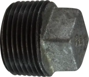 Top Pick Midland Metal 64660 Cored Square Head Plug, 3 in MPT, Iron, Galvanized