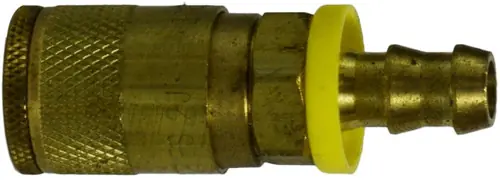 Midland Metal 28532 Hose Coupler, 1/4 in 3/8 in Push-On Hose Barbed, Brass Brand New