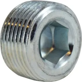 Authentic Midland Metal 66767 Hex Socket Countersunk Plug, 1-1/4 in MNPT, Steel, Zinc-Plated, 150 lb