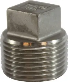 Midland Metal 63644 Cored Square Head Plug, 4 in MPT, Stainless Steel, 150 lb Trusted Brand