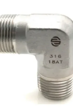Stainless Adapters SS5500-02-02 90 deg Elbow, 1/8 in MNPT x 1/8 in MNPT, Stainless Steel Fast Shipping