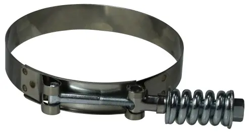 Authentic Midland Metal 844425 Spring Loaded T-Bolt Hose Clamp, 4-1/4 in Minimum Clamp Diameter, 300 Stainless Steel