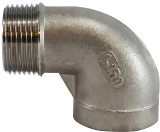 Today Only Midland Metal 63170 90 deg Street Elbow, 3 in MNPT x 3 in FNPT, Stainless Steel, 150 lb