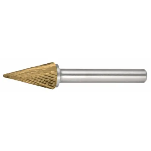 Genuine Alfa Tools B71235DTN Sm-3 Carbide Burr Taper Cone Pointed Double Cut Tin Coated