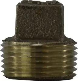 Shop Now Midland Metal 44674LF Solid Square Head Plug, 3/4 in MPT, Bronze