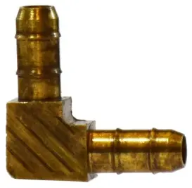 Midland Metal 32170 90 deg Double Barb Elbow, 1/4 in Barbed x 1/4 in Barbed, Brass Time-Limited