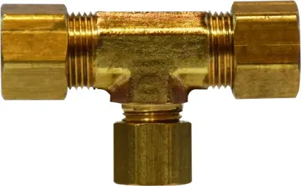 Fast Shipping Midland Metal 18119 Reducing Tee, 5/8 in Compression x 5/8 in Compression x 1/2 in Compression, Brass