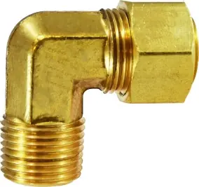 Exclusive Offer Midland Metal 26228 90 deg Elbow with 26004 Sleeve Nut, 5/16 in Compression x 1/8 in MIP, Brass