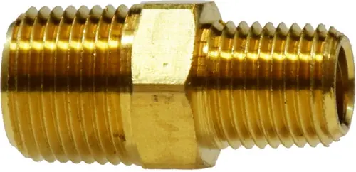 Trending Midland Metal 28223 Reducing Hex Nipple, 1/2 in MIP x 1/4 in MIP, 1.62 in, Brass
