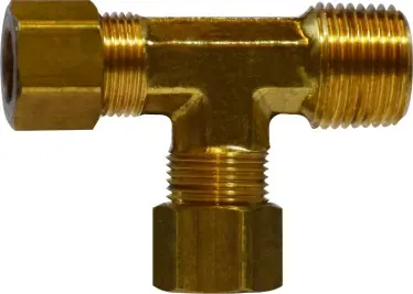 Trending Midland Metal 18282 Run Tee, 1/2 in Tube OD x 1/2 in Male NPTF x 1/2 in Tube OD, Brass
