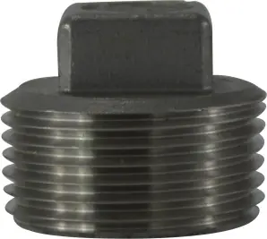 Instant Buy Midland Metal 62655 Cored Square Head Plug, 1 in MPT, Stainless Steel, 150 lb