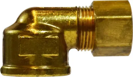 Premium Midland Metal 18270 90 deg Elbow, 1/2 in Compression x 3/4 in FNPTF, Brass
