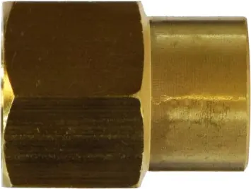 Last Chance Midland Metal 28185 Reducing Coupling, 1/2 in FNPT x 3/8 in FNPT, 1.38 in, Brass