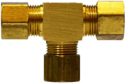 Express Delivery Midland Metal 18104B Barstock Tee, 5/16 in Compression x 5/16 in Compression x 5/16 in Compression, Brass