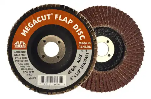 Markdown Alfa Tools FDZ77481A 5" x 7/8" x 80 Grit Type 29 Zirconia Flap Disc, 10 Pack