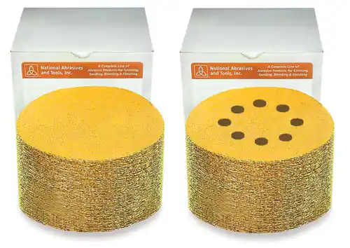 Latest Alfa Tools VDAG60806 6" x 6 A80 Hook & Loop Paper Disc, Gold Aluminum Oxide 50/Box