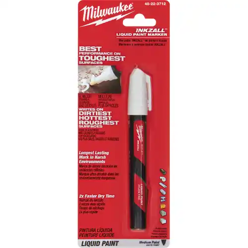 Hassle-Free Returns Milwaukee Tool 48-22-3712 INKZALL White Liquid Paint Marker