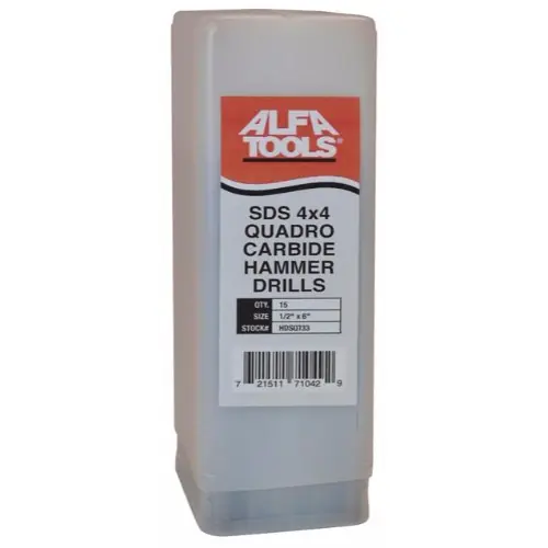 Best Seller Alfa Tools SDSQ725 3/16 x 8 SDS Plus Quadro Hammer Drill 25 pc