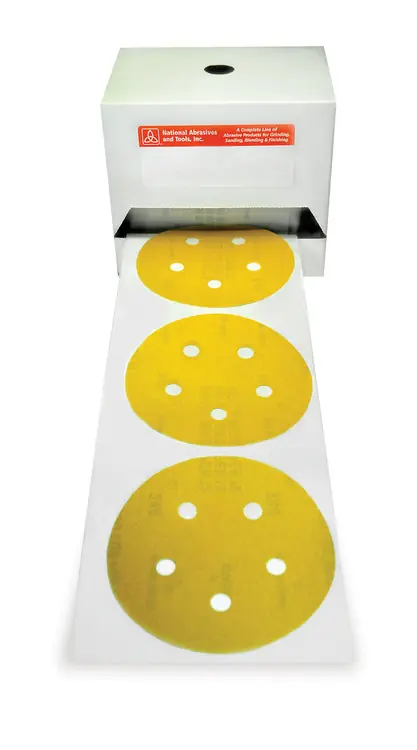 Premium Alfa Tools PLAG50600 5" x 0 60G Psa Paper Disc, Aluminum Oxide Gold 50/Kiss Cut Roll