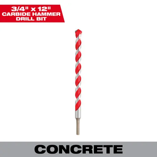 Clearance Milwaukee Tool 48-20-9046 3/4" x 10" x 12" Carbide Hammer Drill Bit with POWER TIP, 3 Pack