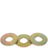 Special Discount 1/4" USS Flat Washers, Zinc-Yellow Cr+6, Thru-Hardened, Made in USA, Qty 100