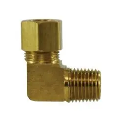 CHAMPION BRASS 69A-10D 90 deg Barstock Elbow, 5/8 in Tube x 1/2 in MPT, Brass Budget