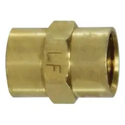 Hassle-Free Returns AMC 706103-04 Pipe Coupling, 1/4 in FPT x 1/4 in FPT, 0.88 in, Brass