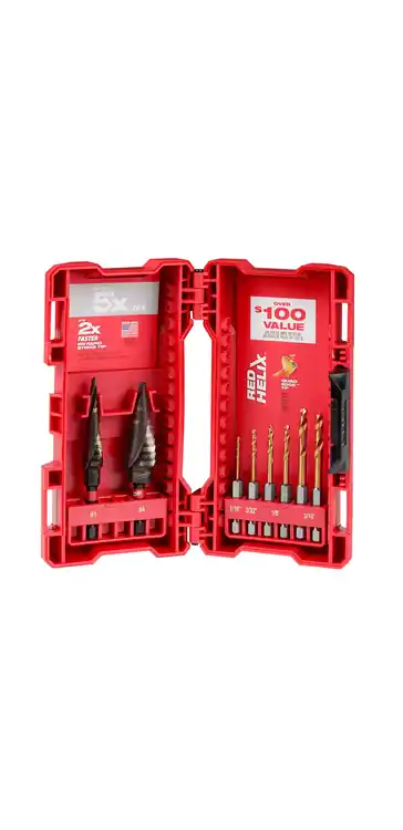 Fresh Stock Milwaukee Tool 48-89-9252 8 Pc Impact Step and Drill Bit Set