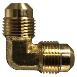 AMC 704057-0806 Reducing Elbow, 1/2 in Male Flared x 3/8 in Male Flared, Brass Fresh Stock