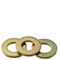 Cheap 3/4" SAE Flat Washers, Extra Heavy, Zinc-Yellow Cr+6, Medium Carbon Steel, Made in USA, Qty 50