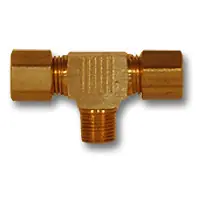 Secure Checkout Mid-America Fittings 272X4X4 Barstock Branch Tee, 1/4 in Compression x 1/4 in Compression x 1/4 in MPT, Brass