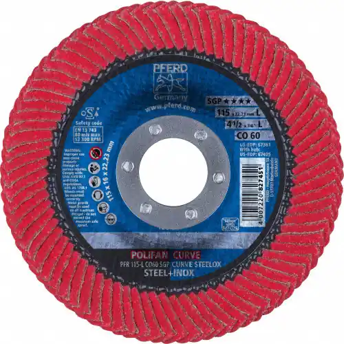 Pferd 67381 4-1/2 x 7/8 Polifan Curve Ceramic Lrg Rd 60G Special Discount