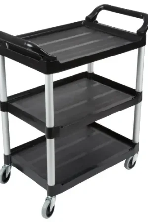 RUBBERMAID Utility Cart,200 lb. Load Cap.,Plastic FG342488BLA Sale
