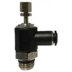 Hassle-Free Returns Midland Metal 20795C64 Meter Out Right Angle Flow Control Valve, 6 mm x 1/4 in Nominal, Push-In x MNPT