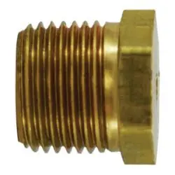 AMC 706125-04 Solid Hex Head Plug, 1/4 in MPT, 3/4 in, Brass Affordable