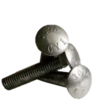 While Supplies Last 3/8"-16 x 10" Carriage Bolts, Under-Sized, Hot-Dipped Galvanized HDG, Grade A, A307, Partial Thread (6" Thread), Coarse (UNC), Qty 10
